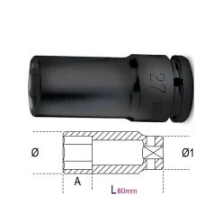 Embout, Douille & Accessoires BETA Douille à Choc Longue - 720L