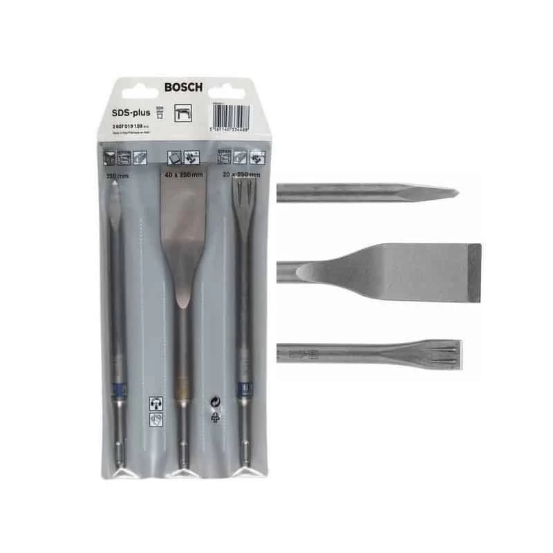 BOSCH 3 Burins SDS Plus R-tec Long Life - 2607019159 1 BOSCH 3 Burins SDS Plus R-tec Long Life - 2607019159