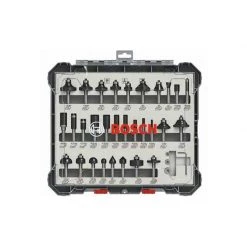 Fraise à Bois & Mèche Spéciale BOSCH Kit De 30 Fraises Mixtes à Queue De 6mm - 2607017474