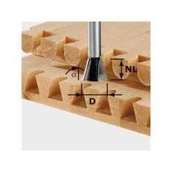 Fraise à Bois & Mèche Spéciale FESTOOL Fraise à Queue D'aronde Acier HS S8 D20/17/15° - 490995