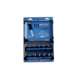 Fraise à Bois & Mèche Spéciale LEMAN Coffret 10 Mèches Droites Carbure Queue 8mm - 428 700 10