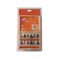 Fraise à Bois & Mèche Spéciale LEMAN Coffret 12 Mèches De Défonceuse Queue 6mm - 416.700.12