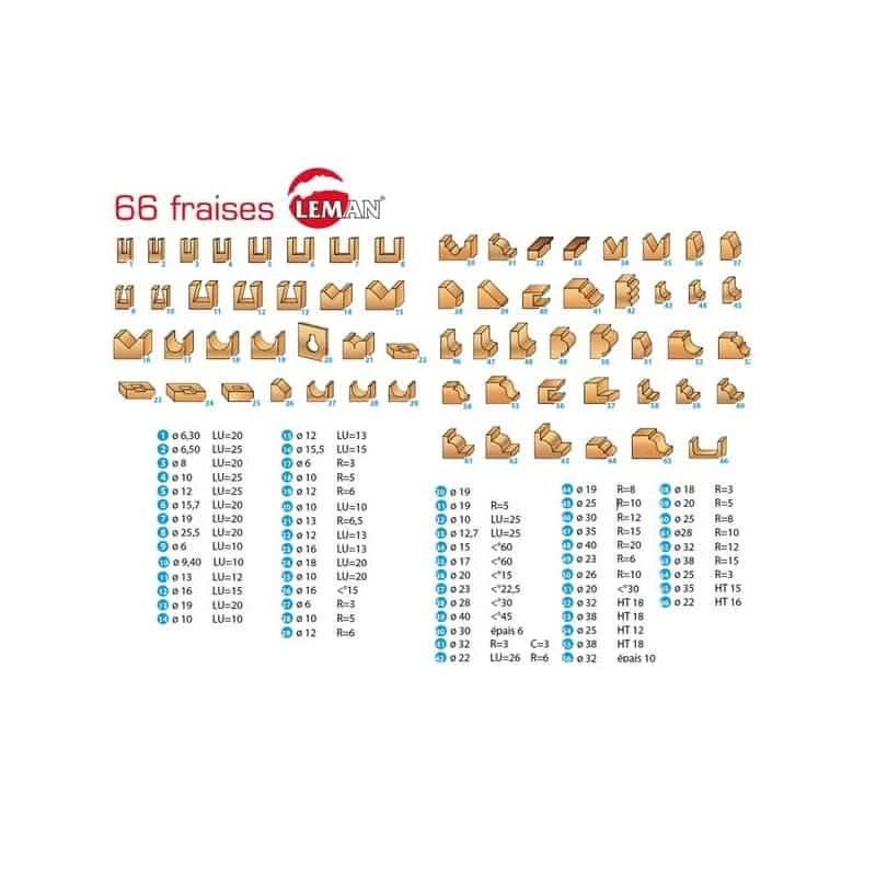 Fraise à Bois & Mèche Spéciale LEMAN Coffret 66 Mèches Défonceuse Carbure Queue 8mm - 42870066 2 Fraise à Bois & Mèche Spéciale LEMAN Coffret 66 Mèches Défonceuse Carbure Queue 8mm - 42870066 – Image 2