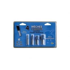 Fraise à Bois & Mèche Spéciale LEMAN Lot De 4 Mèches Droites Carbure Queue 8mm - 428 700 04